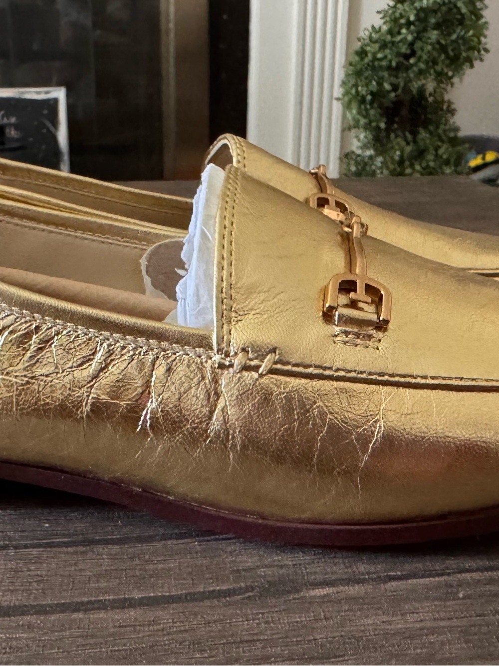 Sam Edelman Metallic Gold Bit Loafer - Picture 6 of 8